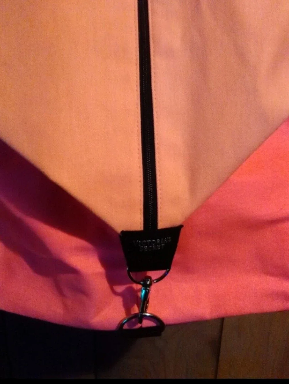 Victoria's Secret Coral Pink Backpack with Black Trim
